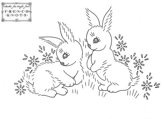 Hand embroidery patterns free printables bunny embroidery pattern rabbit embroideryâ embroidery patterns vintage vintage embroidery embroidery patterns free