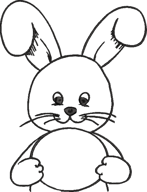 Bunny with egg easter coloring embroidery designs or line art design