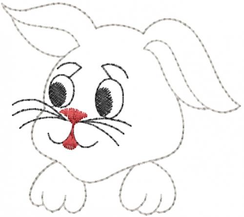 Bunny outline embroidery design