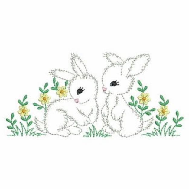 Bunny friends outline machine embroidery design embroidery library at