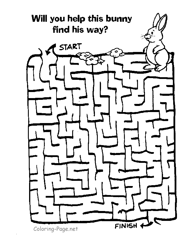 Printable bunny maze