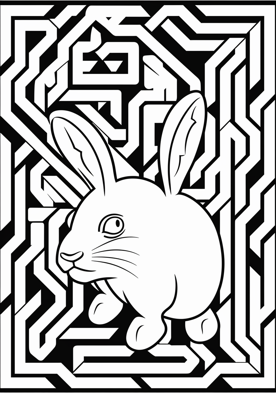 Graphic maze bunny page