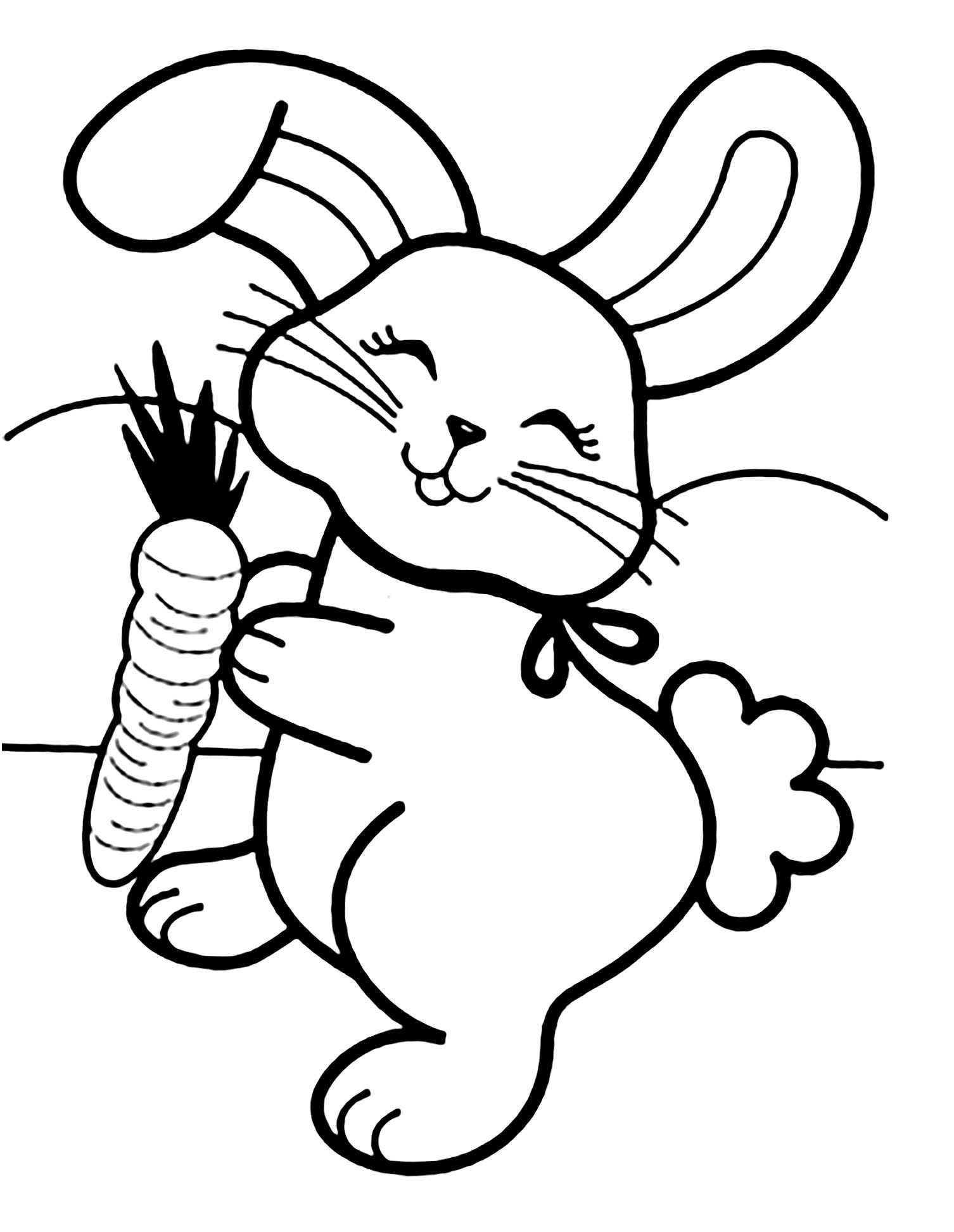 Rabbit to color for kids