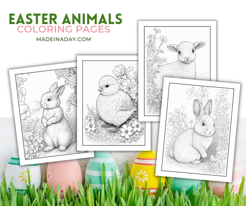 Bunny printable coloring pages made in a day