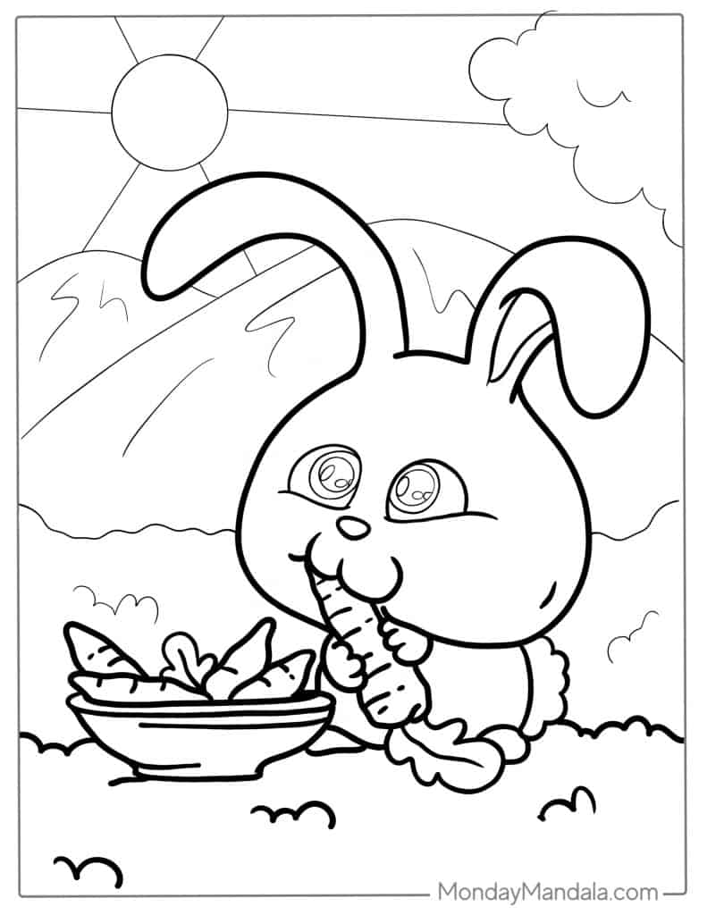 Rabbit coloring pages free pdf printables