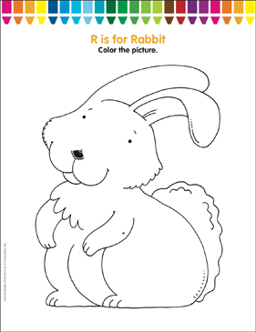 R is for rabbit coloring page printable coloring pages