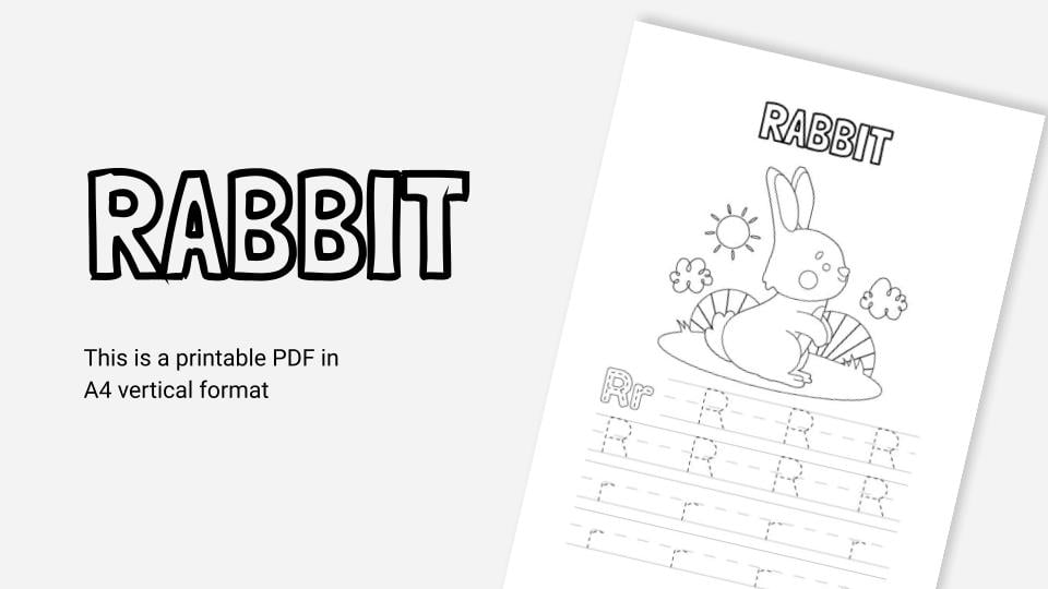 Rabbit printable coloring worksheet