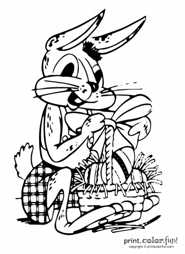 Cute easter bunny coloring pages at