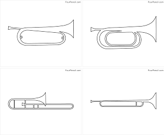 Free printable trumpet coloring pages for kids â