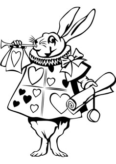 Alice in wonderland the white rabbit coloring pages for kids