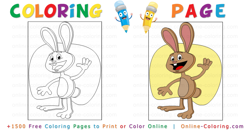 Happy easter bunny free online coloring page