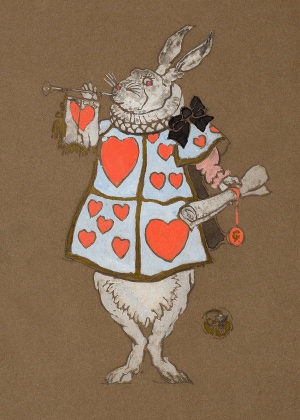 White rabbit alice in wonderland gallery quality art prints â the trumpet shop vintage prints