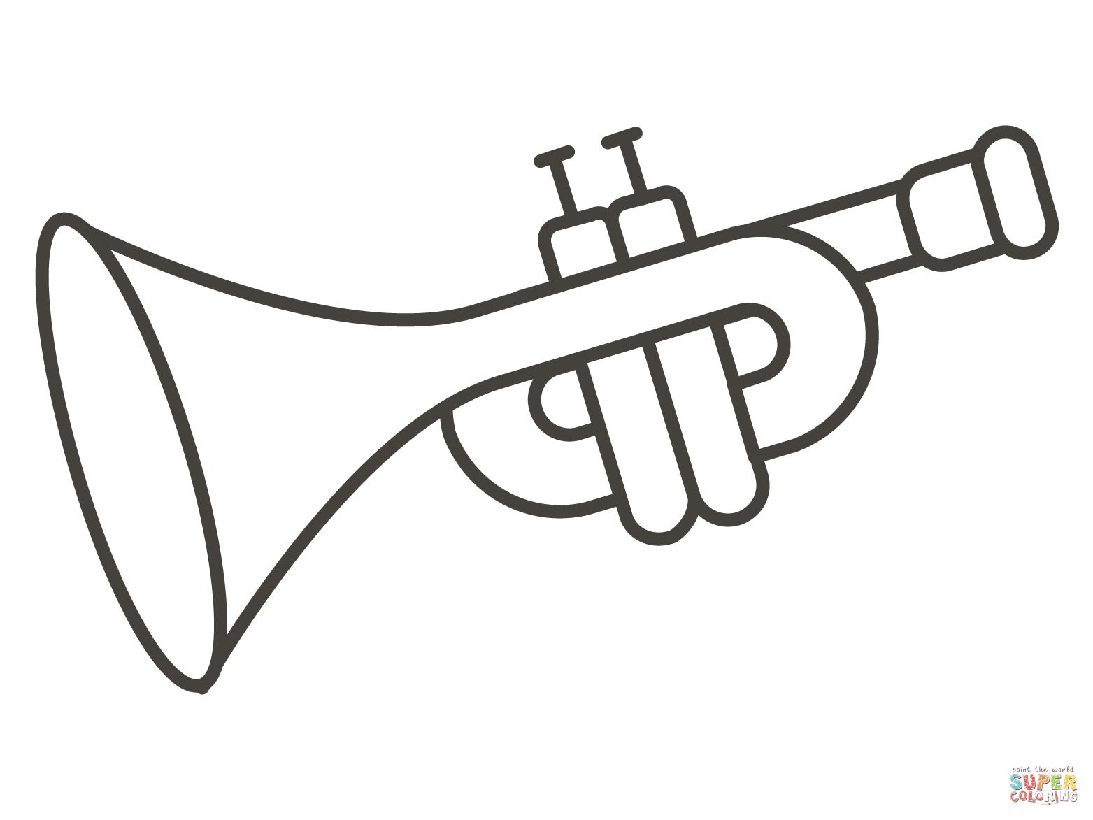 Trumpet coloring page free printable coloring pages