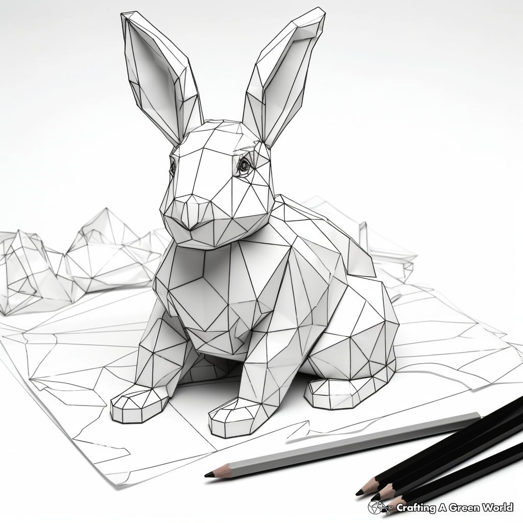 Realistic rabbit coloring pages