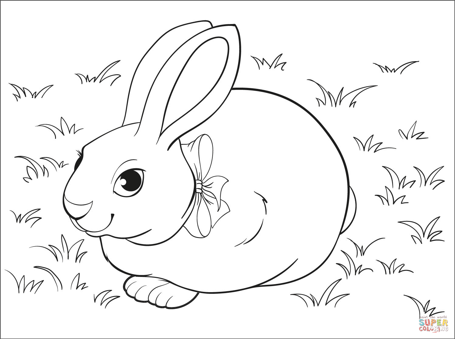 Rabbit coloring page free printable coloring pages