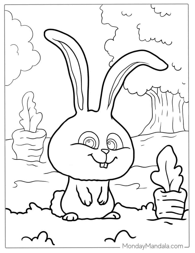 Rabbit coloring pages free pdf printables