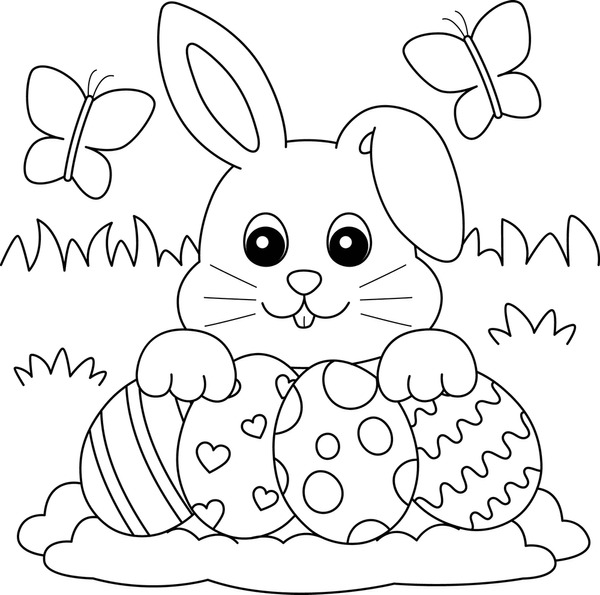 Bunny coloring book royalty