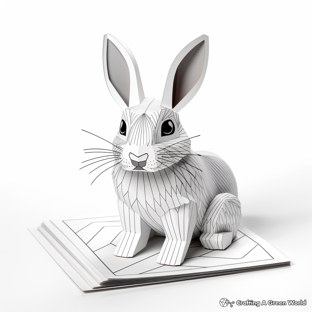 Realistic rabbit coloring pages