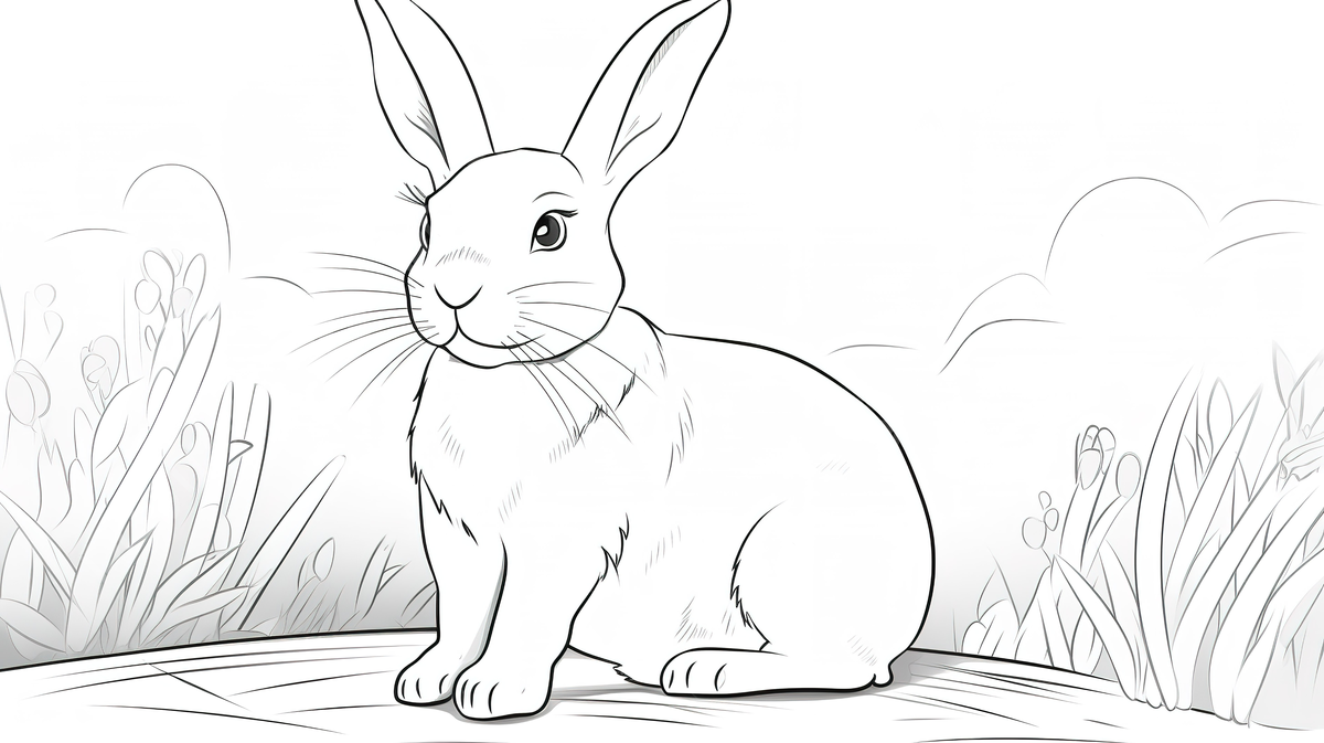 Rabbit coloring page printable for kids background picture of a bunny rabbit to color bunny rabbit background image and wallpaper for free download