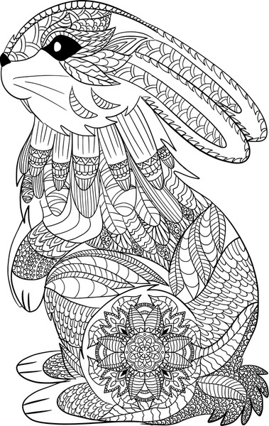 Thousand coloring page bunny royalty