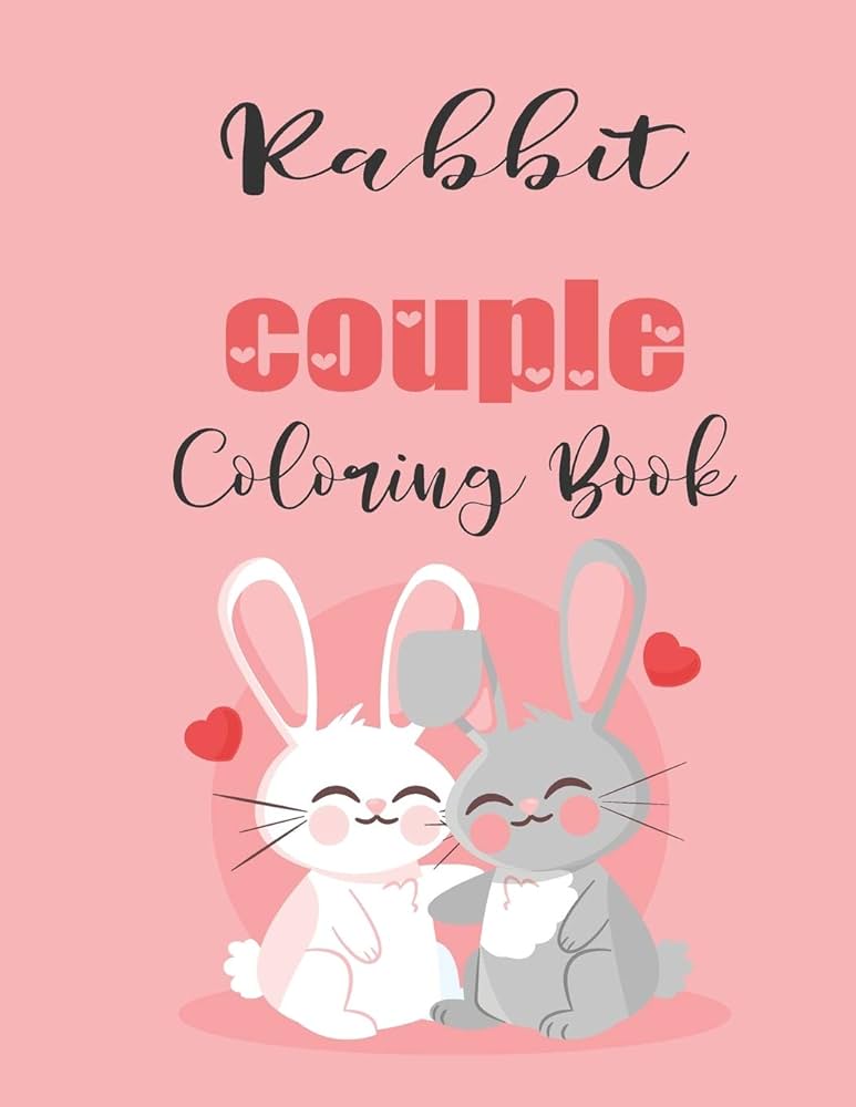 Rabbit uple loring book cute valentines day animal uple great gift for kids age