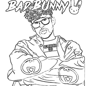 Bad bunny coloring pages printable for free download
