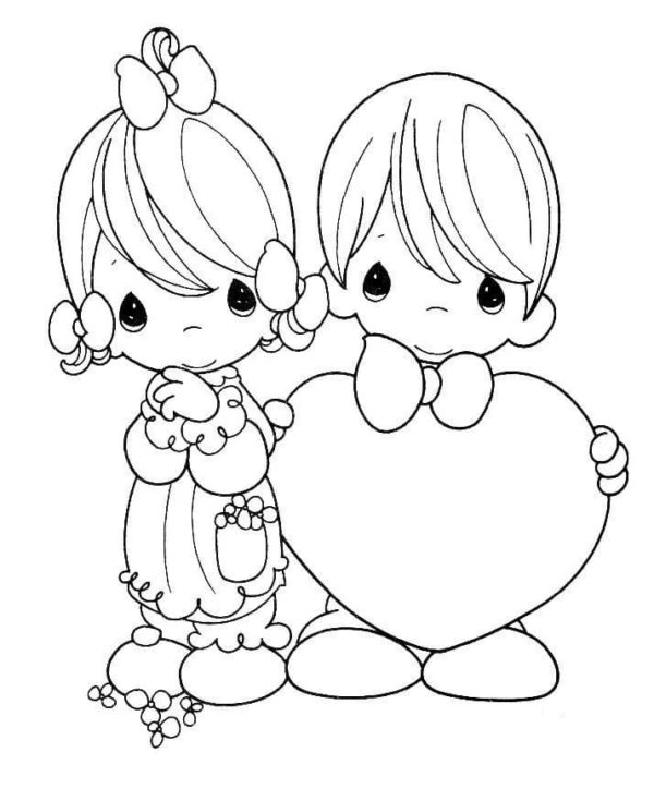 Couple rabbit in love coloring page