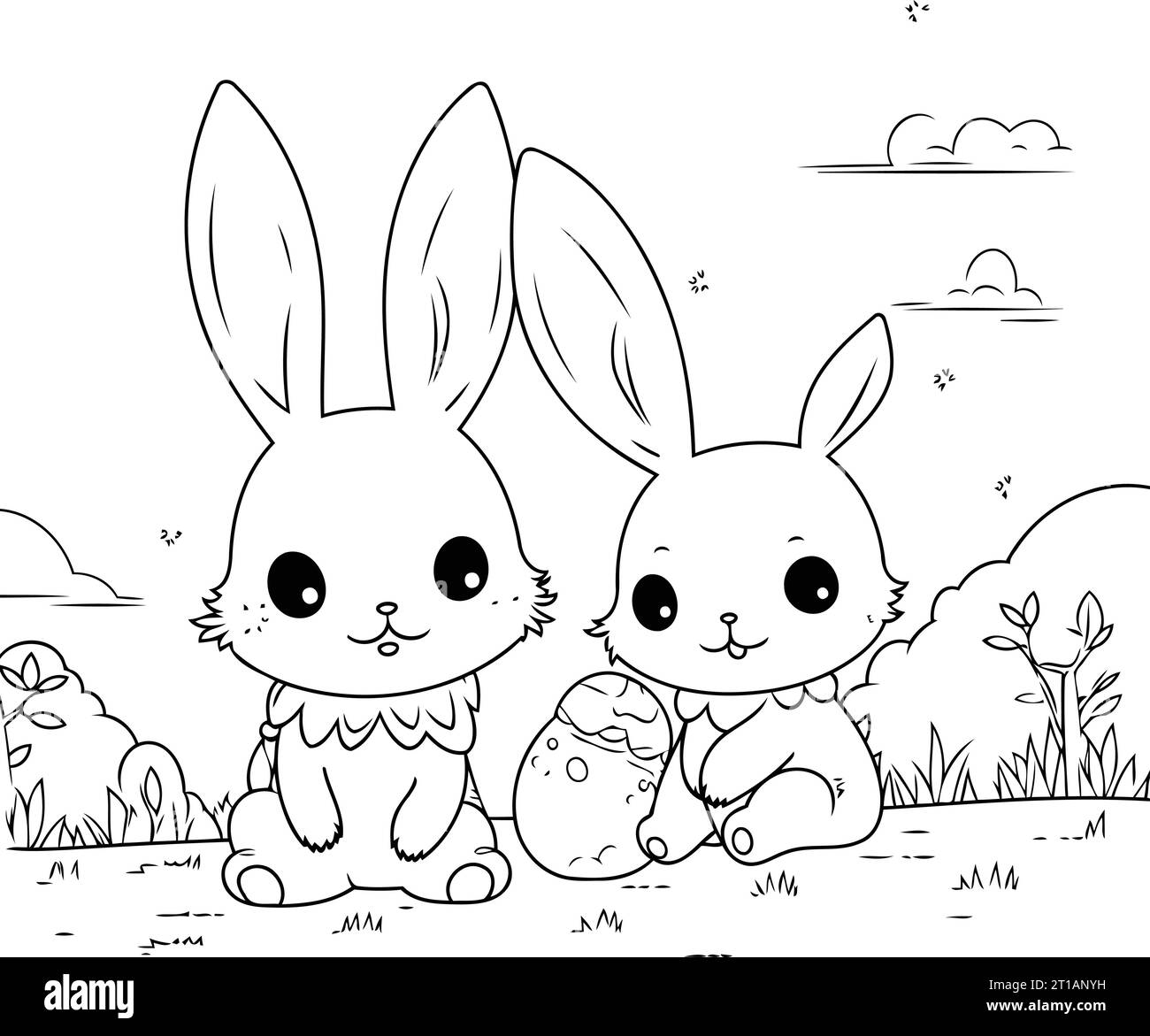 Cartoon rabbits black and white stock photos images