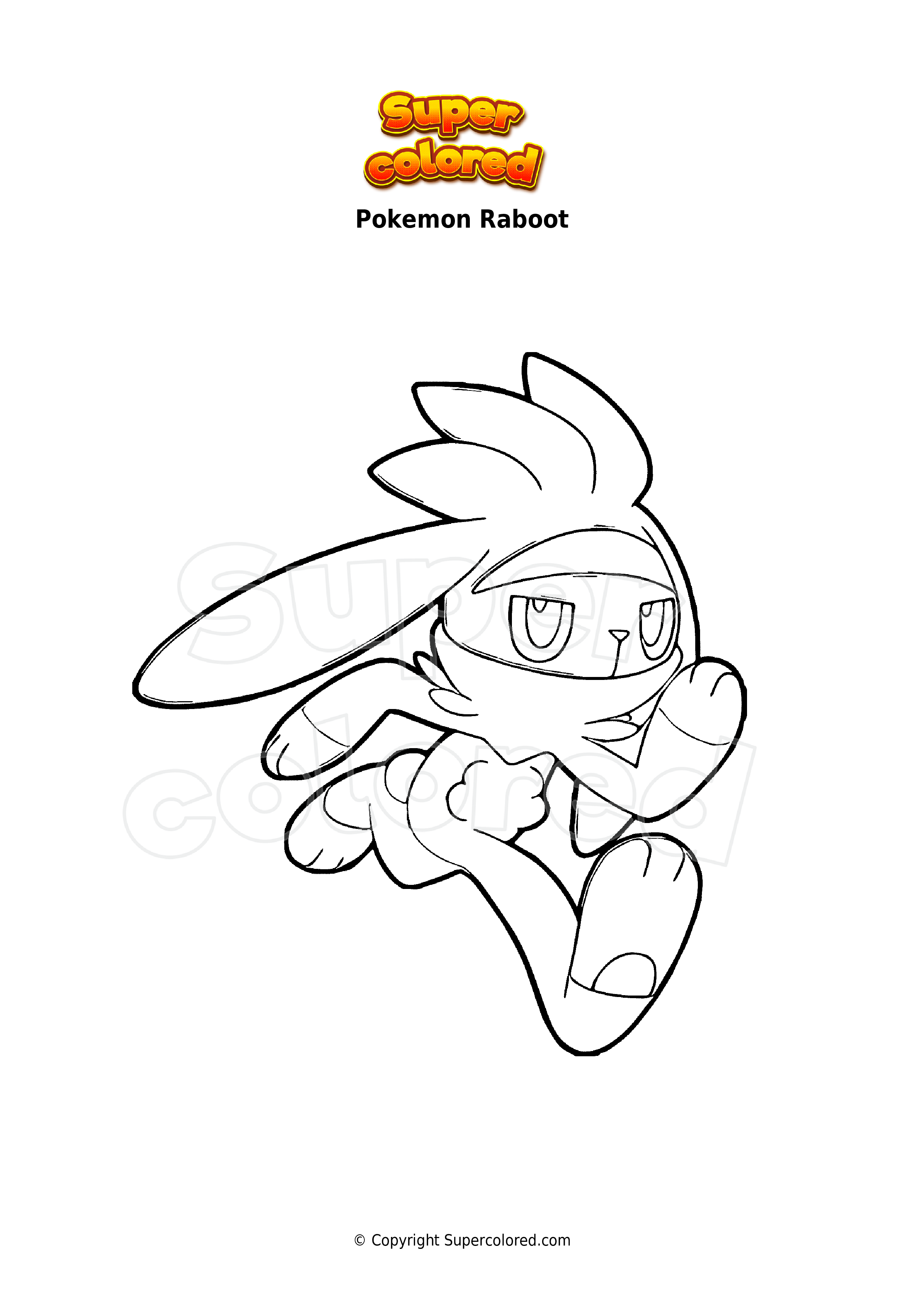 Coloring page pokemon raboot