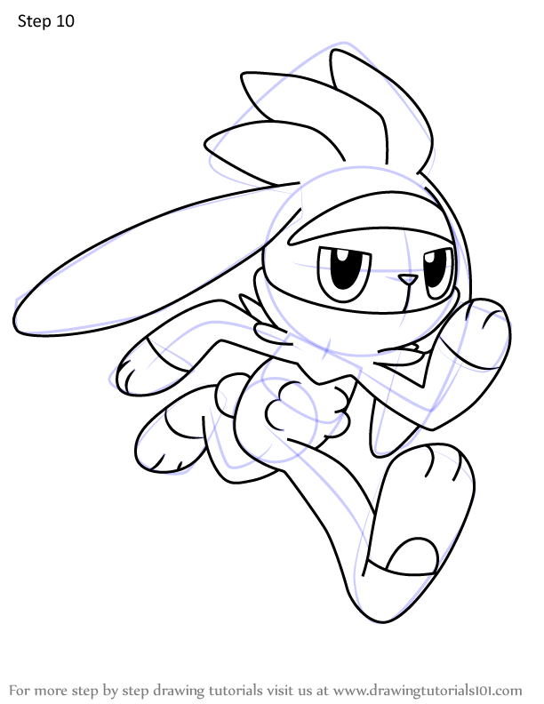 How to draw raboot from pokemon pokemon step by step