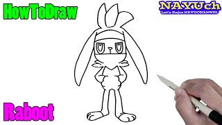 How to draw pokemon raboot easy drawing step by step