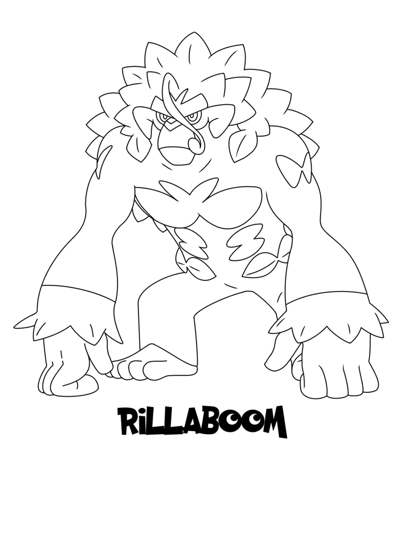 Rillaboom pokemon coloring page