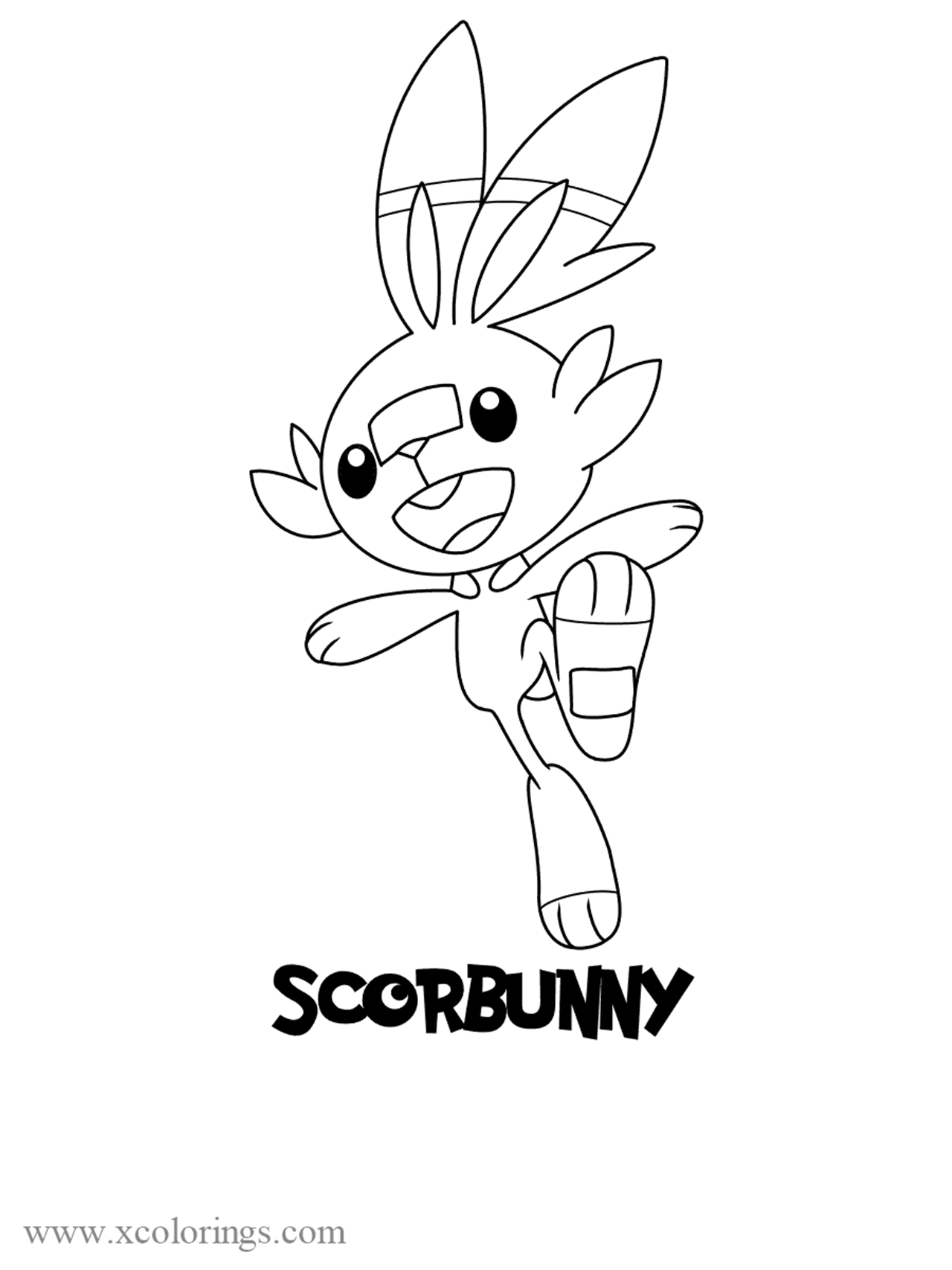 Pokemon sword and shield scorbunny coloring pages â