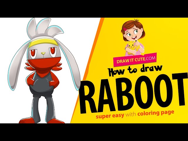 How to draw pokemon raboot super easy with coloring page