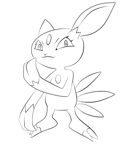 Sneasel coloring page free printable coloring pages