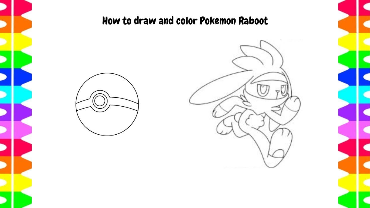 How to draw pokeon raboot l drawing video pokeon raboot toddler for kids fun art