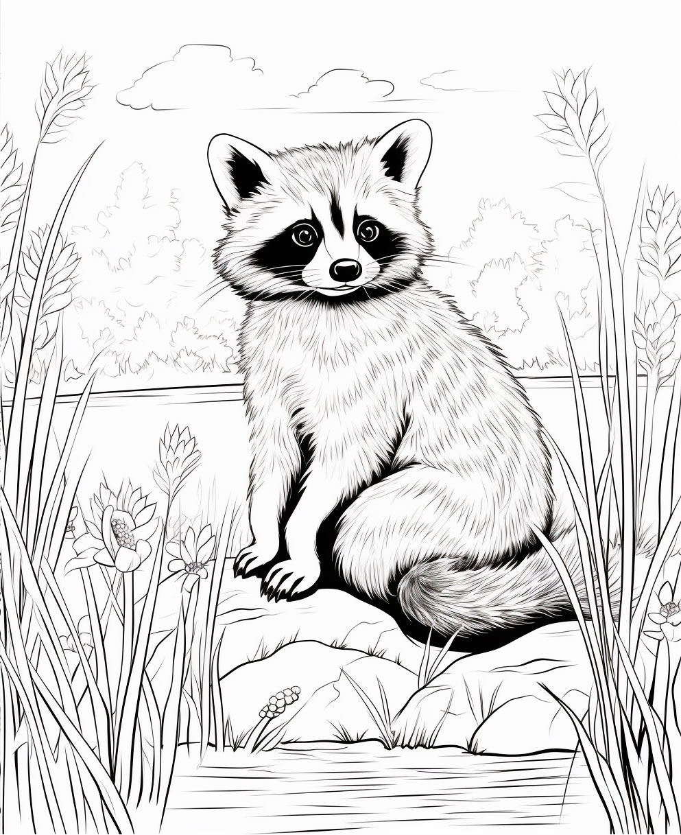 Raccoon coloring books for children coloring pages