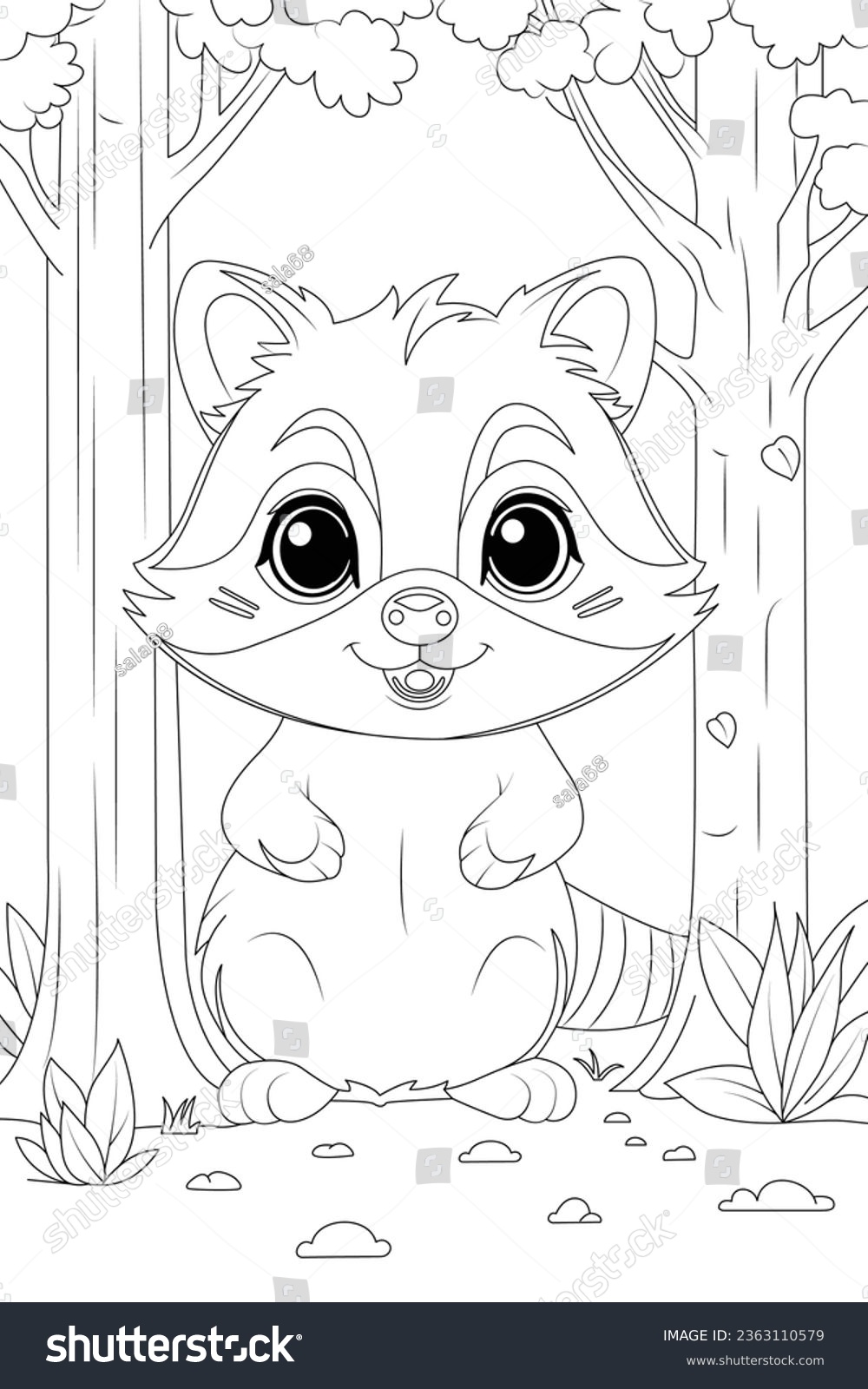 Thousand coloring page raccoon royalty