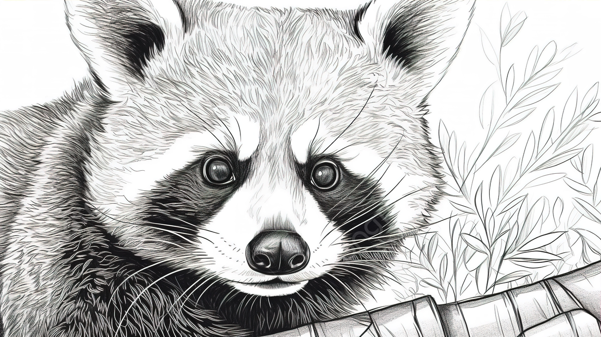 Drawing of a raccoon is in black and white background printable animal pictures to color airplane pictures for coloring art background image and wallpaper for free download