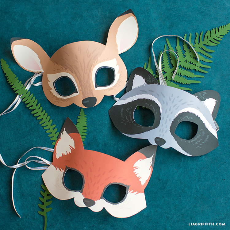 Printable woodland animal masks