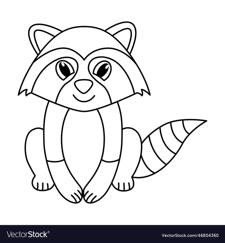 Free cute racoon cartoon coloring page for