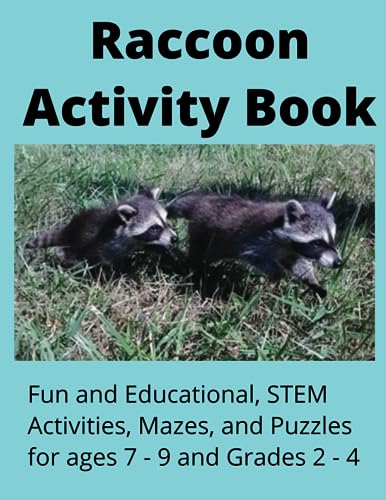 Raccoon activity book fun educational stem activities raccoon facts mazes puzzles coloring pages and word search for ages