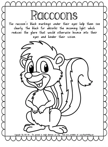 Racoon coloring page free homeschool deals