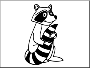 Clip art basic words raccoon coloring page i
