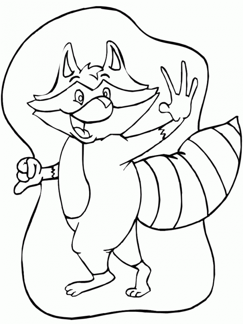 Free printable raccoon coloring pages for kids
