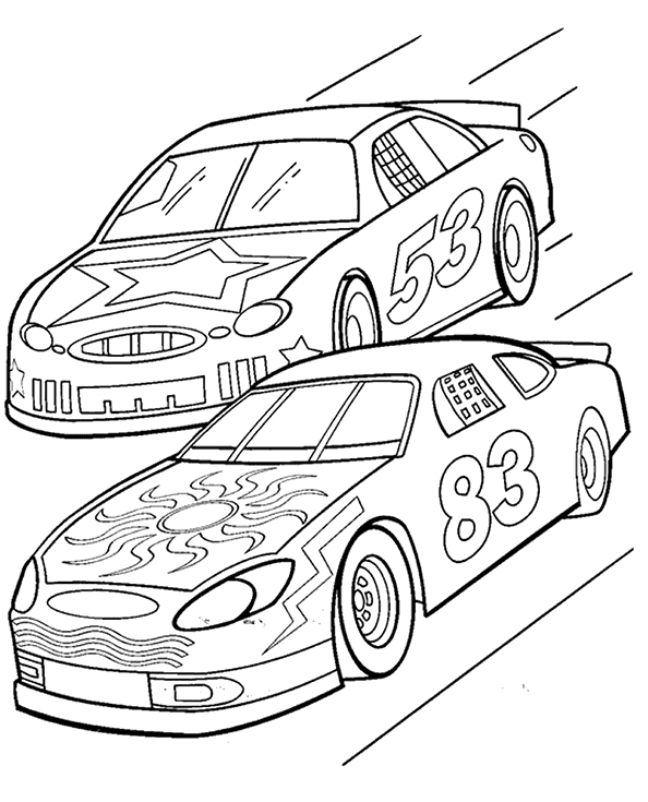 Racing car coloring pages printable for free download