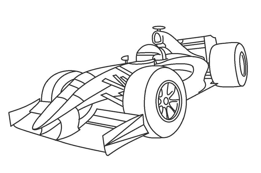 Race car with big wheels coloring page