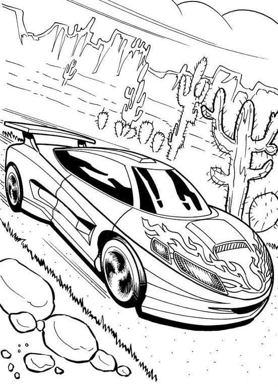 Racing car coloring page