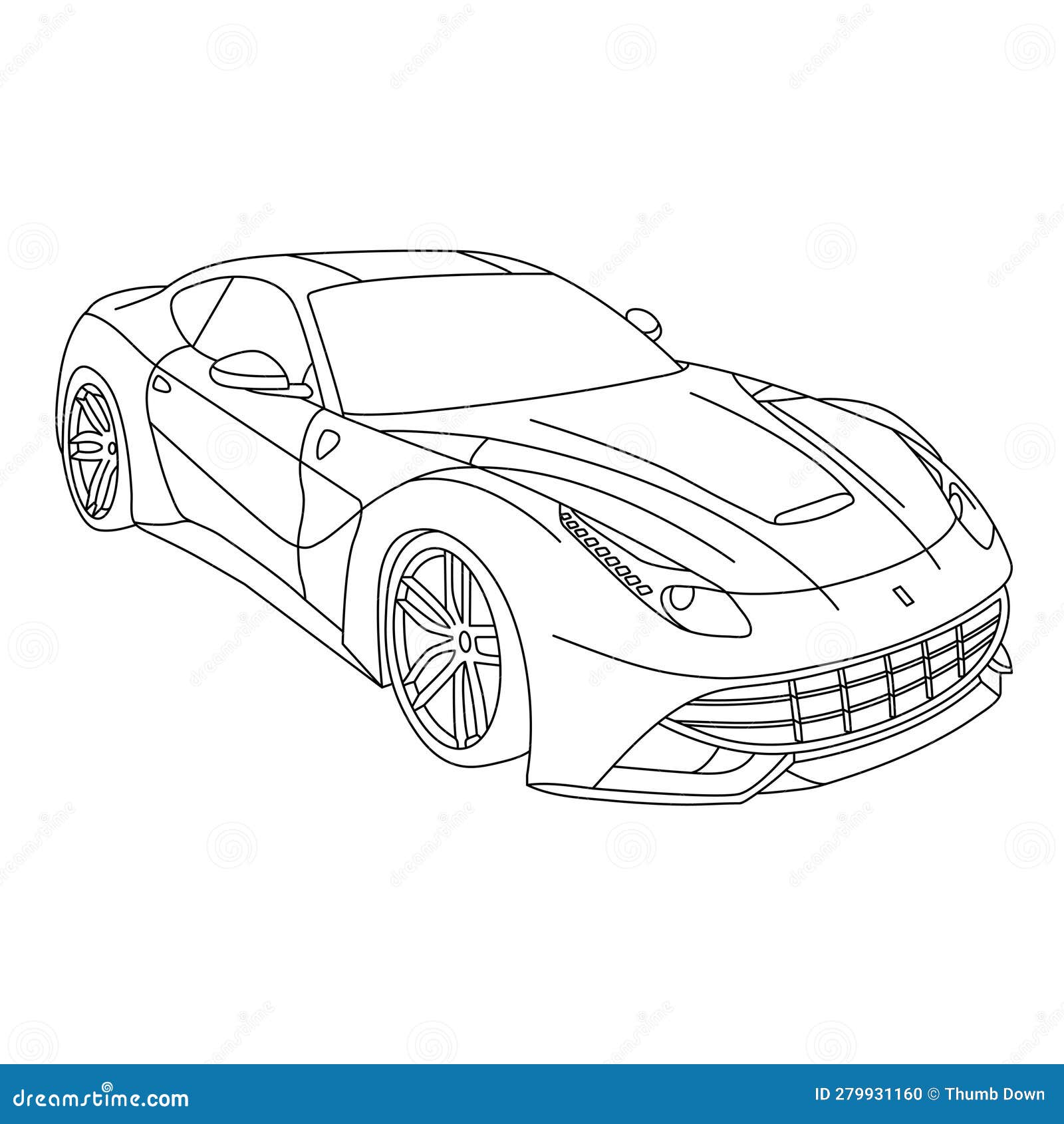 Racing car coloring page stock vector illustration of drive