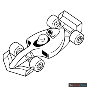 Race car coloring page easy drawing guides